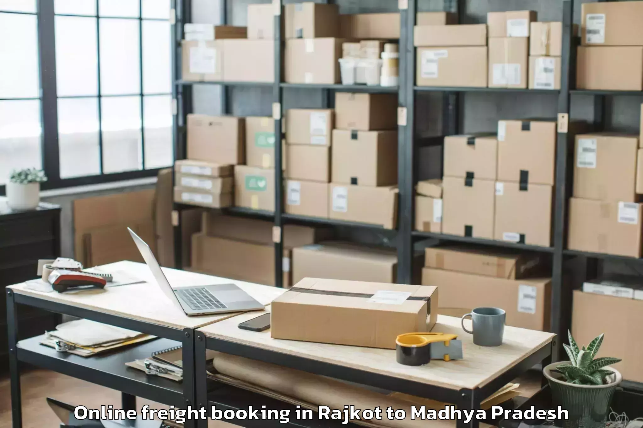 Professional Rajkot to Gautampura Online Freight Booking